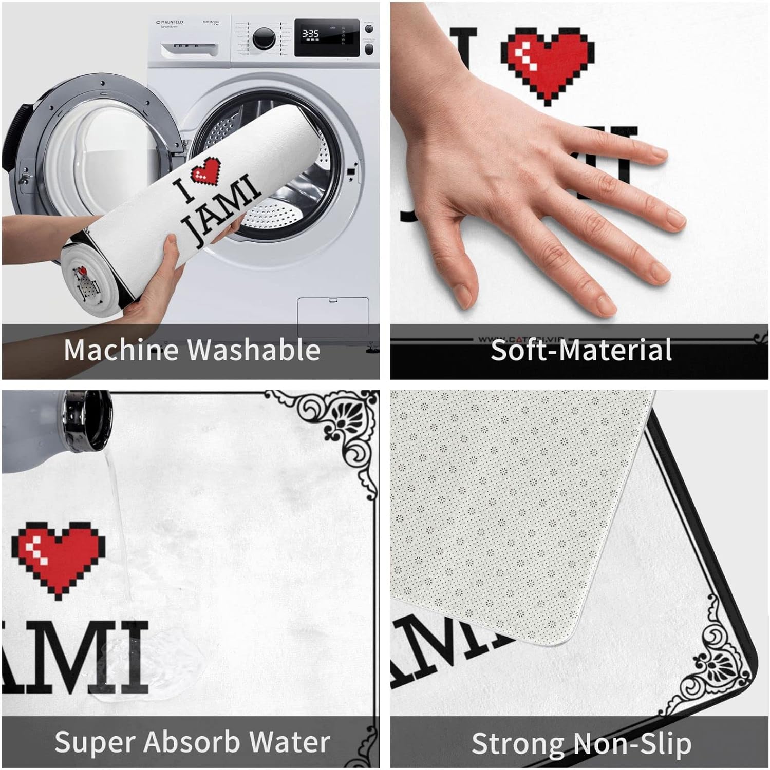 Funny Welcome Mats for Front Door I Love Jami Doormat Outdoor Spring Rug Outdoor Decorations for Patio (Color : Colour, Size : 65X90CM)