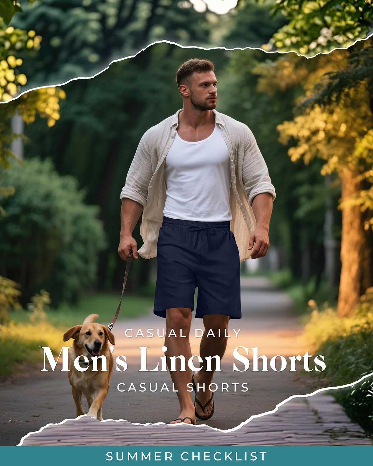 Evervibe 2 Pack Men's Big and Tall Cotton Linen 9" Inseam Shorts Drawstring Summer Casual Beach Bermuda with Pockets