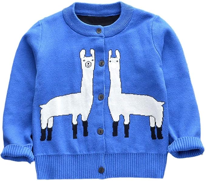 Amazon Co Jp Tovadoo セーター ニット 子供服 カーディガン 女の子 男の子 ベビー秋冬 前開き トップス アウター 暖かい かわいい アルパカ柄 イチゴ柄 シンプル 誕生日 保育園 プレゼント 可愛い 人気 75 130cm 服 ファッション小物