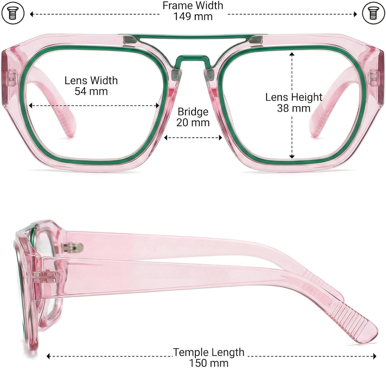 Aviator Reading Glasses for Women Men, Trendy Square Blue Light Blocking Glasses Reader, Anti-Reflective Coating Lens