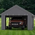 13x20ft Carport Heavy Duty, Portable Garage with 4 Doors + 4 Window, Upgraded Carport with Reinforced Steel Poles, Uv Resistant Waterproof Tarp for Car, Truck, Boat