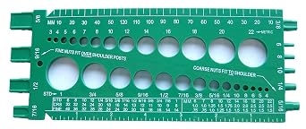 Stainlesstown Nut Bolt Thread Gauge Green - Heavy Duty Plastic - Measures Standard and Metric Bolts
