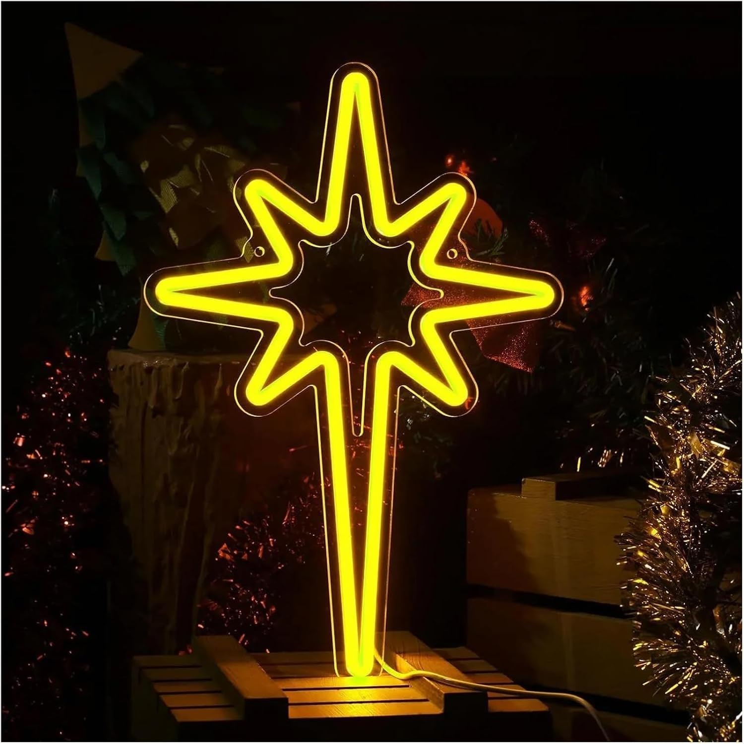 Zynther Neon lamp Neon Sign Flash Shape Dimmable Light, for Game Room 27.58cm×40cm(Or)