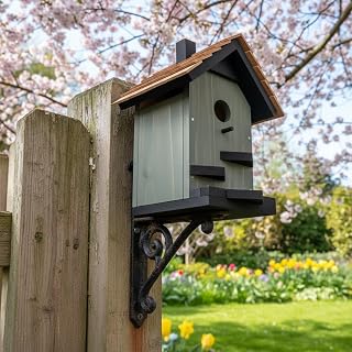 Premium Wooden Bird House Kit - Bluebird house for Outside - Build it Yourself Birdhouse Kits for Adults to Build - Woodworking Adult Crafts & DIY - Pole Mountable - Easy Open For Cleaning