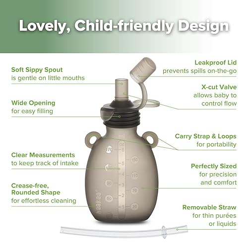 Miniatura 4 de haakaa Happii Bear - Bolsa de silicona reutilizable para alimentos para bebés, purés, jugos, batidos y yogur orgánicos, perfectos para niños