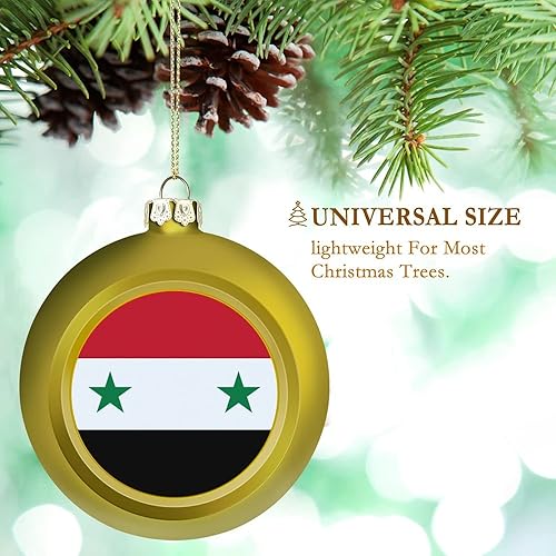 Miniatura 3 de Adornos de bola de Siria, adorno de bola de Navidad de la bandera de las naciones, adornos de plástico de la bandera de Siria para árbol de Navidad,