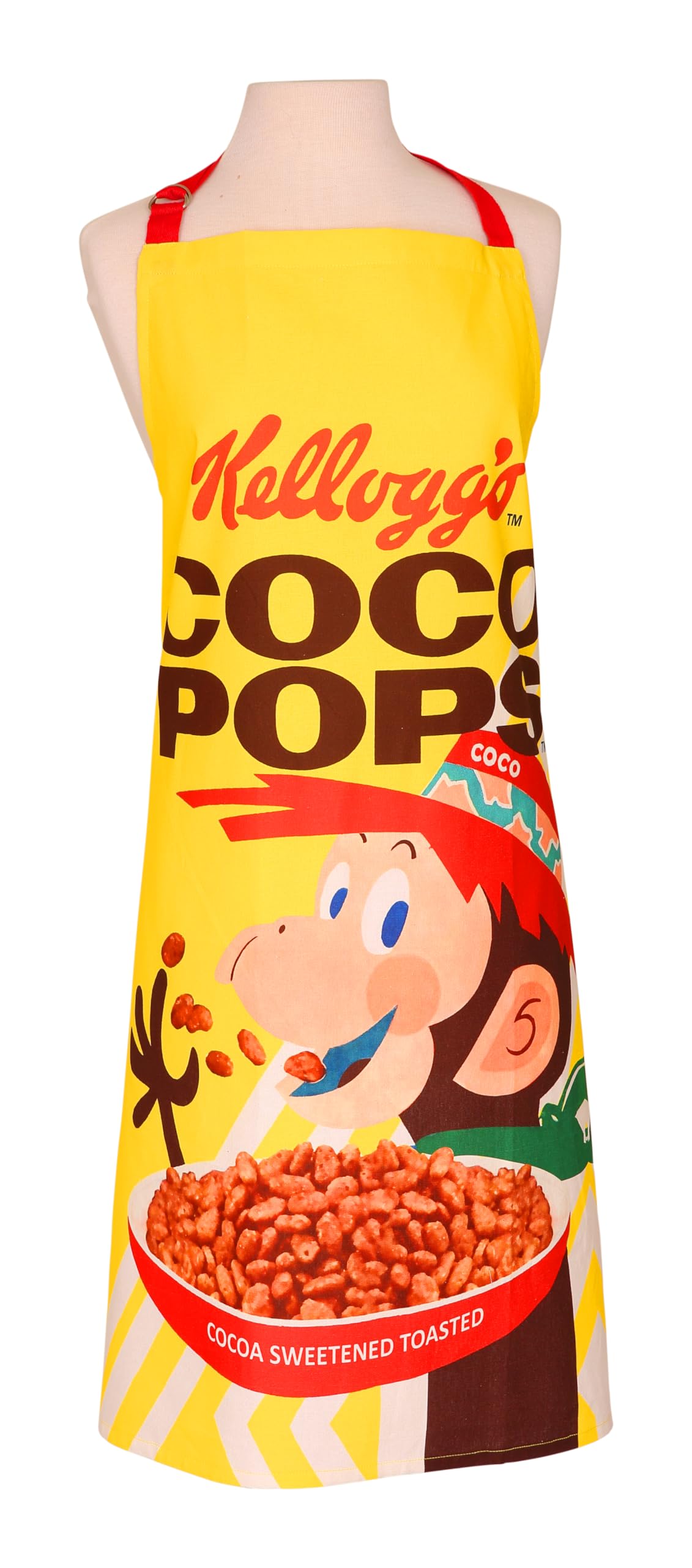 Dexam - Adult Apron, Vintage Kellogg's Coco Pops Design, Adjustable Waist & Neck Straps, Front Pocket, Ideal Kitchen Chefs Apron