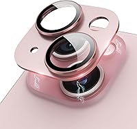 Vista 10 de Compatible con iPhone 15 Plus/iPhone 15 Protector de lente de cámara Metal Plus Anillo de aleación de aluminio 9H Pantalla de vidrio templado Negro