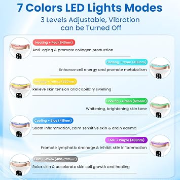 PKBD Face Massager with 45℃ Heat&15℃ Cold,EMS Facial Massager 7 LED 7 Modes | Hot and Cold Dual Care, 7 LED Colors, 7 Modes, 3 Level, EMS and Vibration, Anti-Wrinkle Anti Aging, Skin Lift, Double Chin