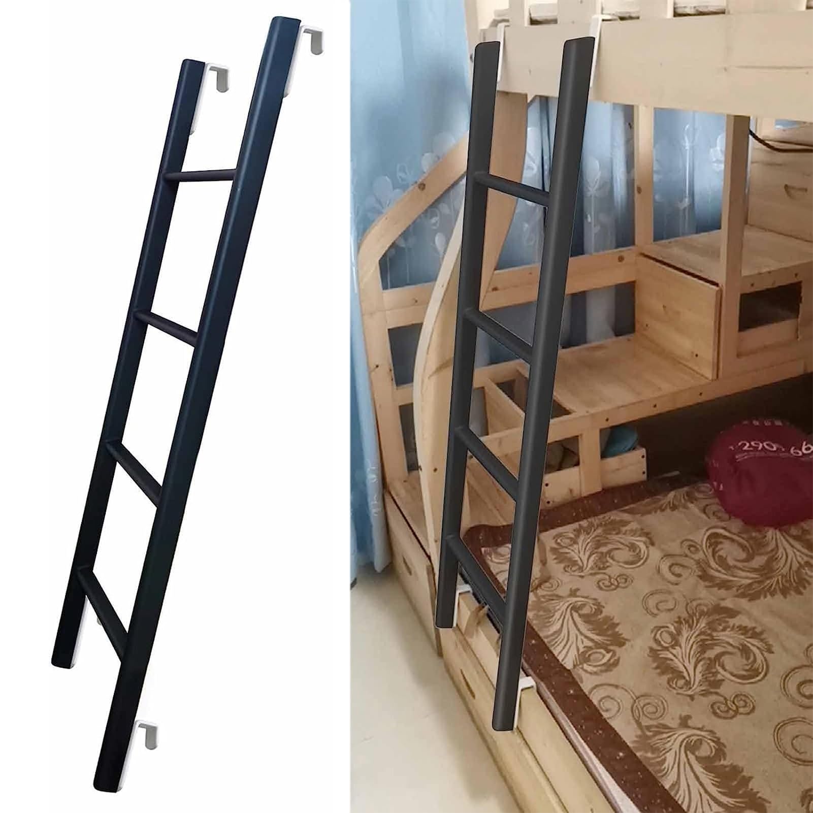 FAXIOAWA Scala di Ricambio per Letto, Scala Regolabile per Letto a soppalco con Gancio, Scala salvaspazio Universale a Castello Doppia per dormitorio, biblioteca/130 cm