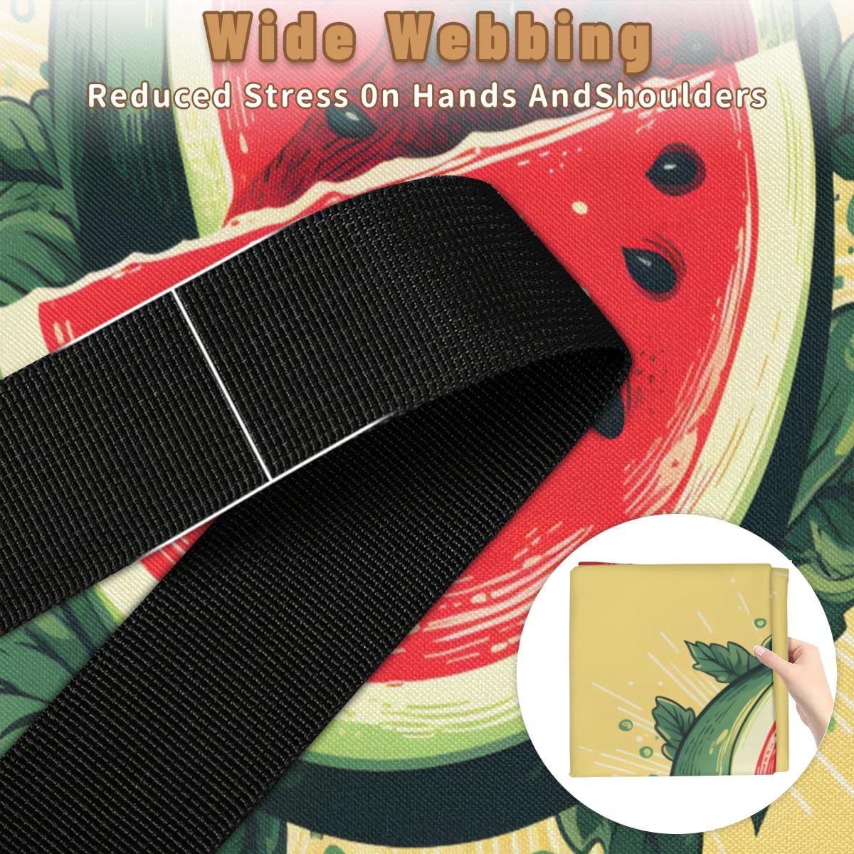 Honeybaby 214L Extra Large Comforter Storage Bag Summer Watermelon Storage Totes with Lids Waterproof Closet Organizer Folding Blanket Storage Bags for Clothes Bedding Pillows