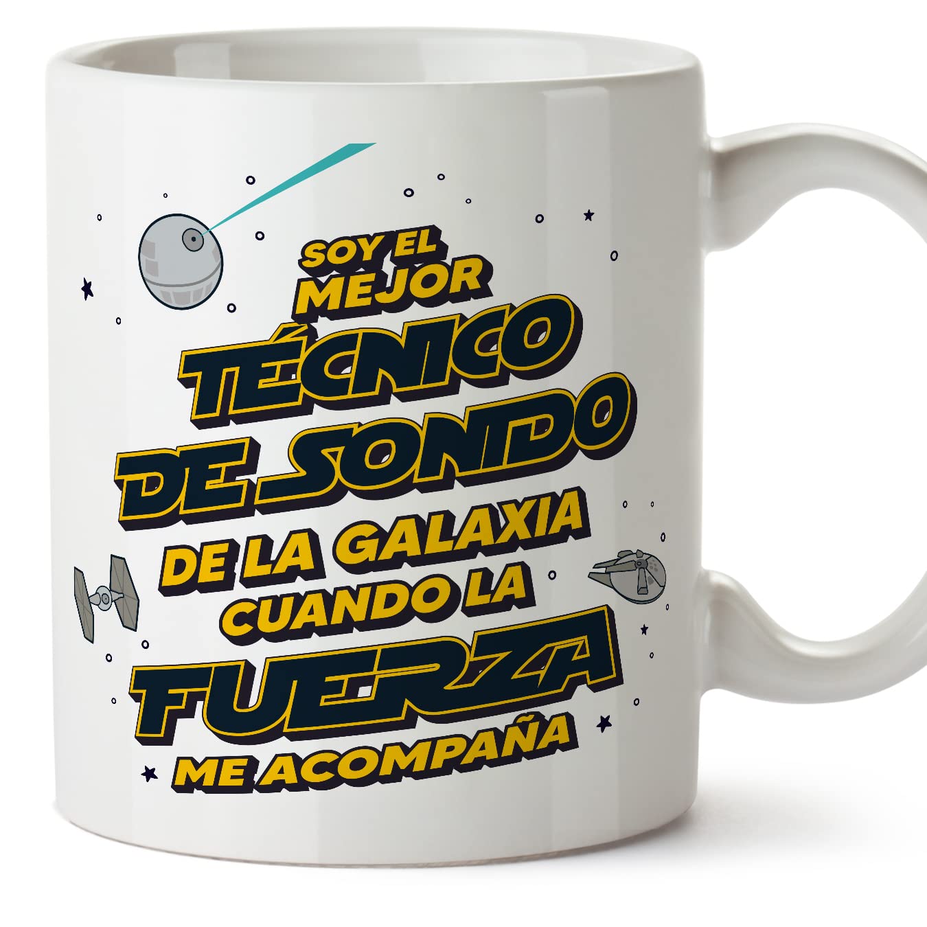 MUGFFINS Tazas para JEFE hombre - En Español - Mejor de la Galaxia Cuando Fuerza me Acompaña - 11 oz / 330 ml - Regalo original y divertido — view 259