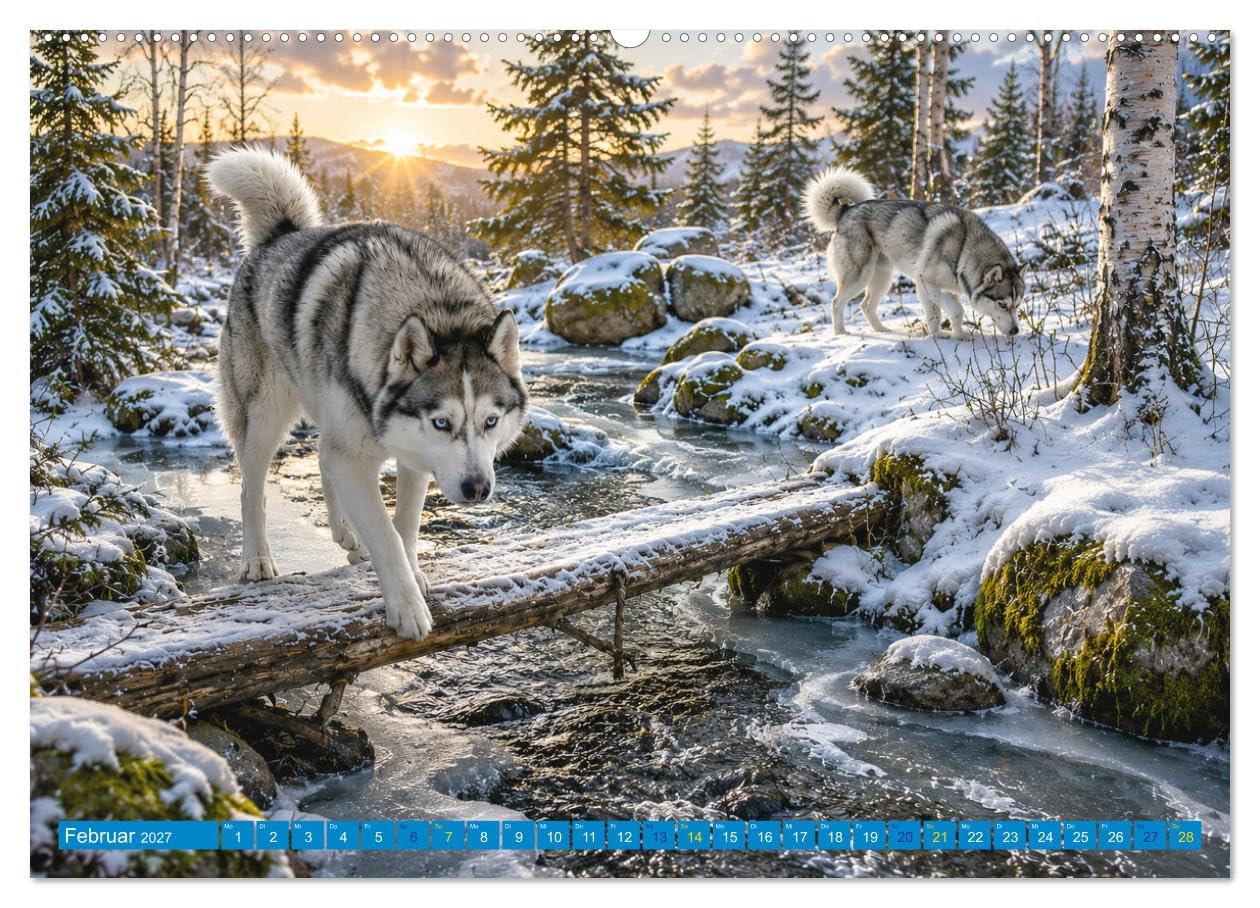CALVENDO · Hunde in ihrer Welt (Kalender 2027) | DIN A2 Querformat · Premium-Wandkalender · 13 Hunderassen in eindrucksvollen Landschaften
