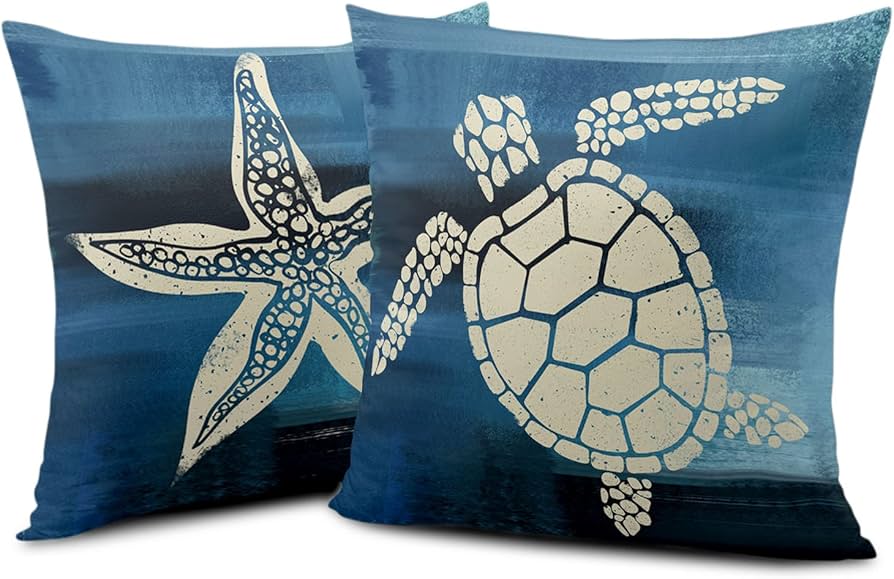 Kwlegh Lot De 2 Housses De Coussin Sur Le Thème De La Plage