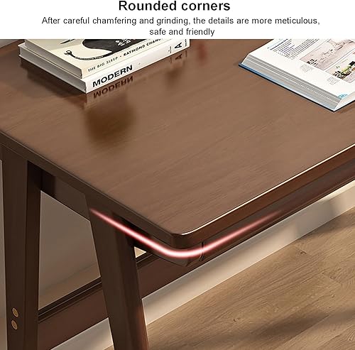 Miniatura 5 de Escritorio moderno de mediados de siglo, escritorio para computadora de oficina en casa con 2 cajones, escritorio para laptop, mesa de estudio,