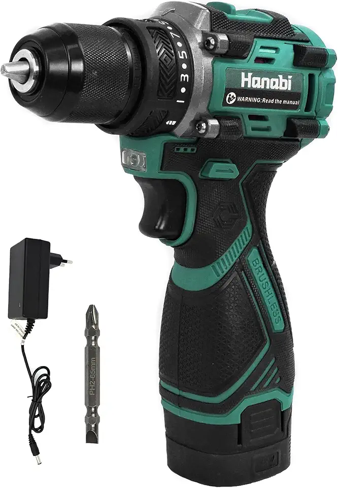 Parafusadeira furadeira Brushless 10mm Leve Sem Fio Bateria 16.8V 1500mAh Portátil Hanabi