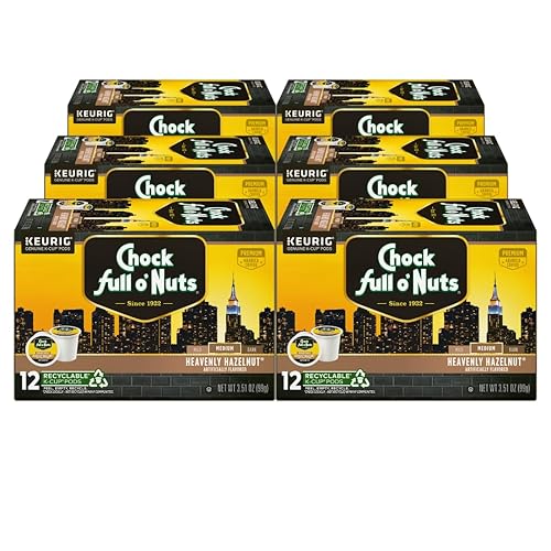Chock Full o'Nuts Heavenly Hazelnut Coffee, Compatible with Keurig K-Cup