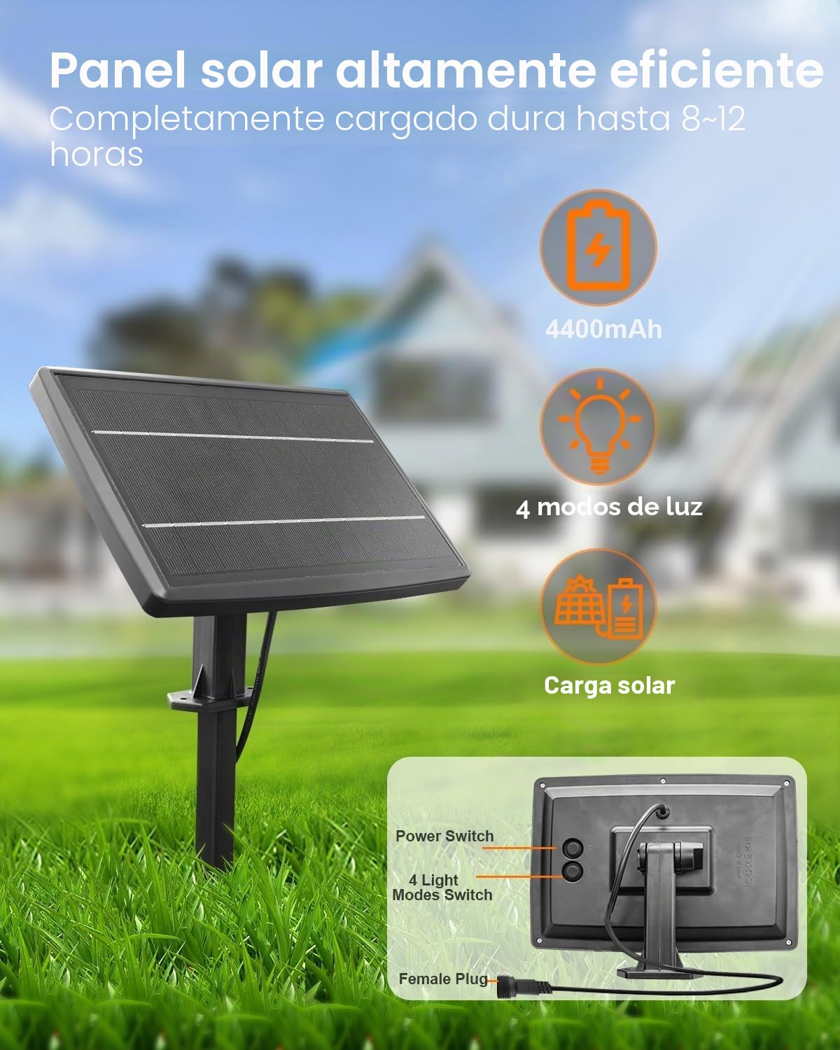 Svater Luces solares de jardín G40 de 30 m, impermeables, 4 modos, función de memoria de encendido/apagado automático, para interiores y exteriores, funciona con energía solar para patio, fiesta