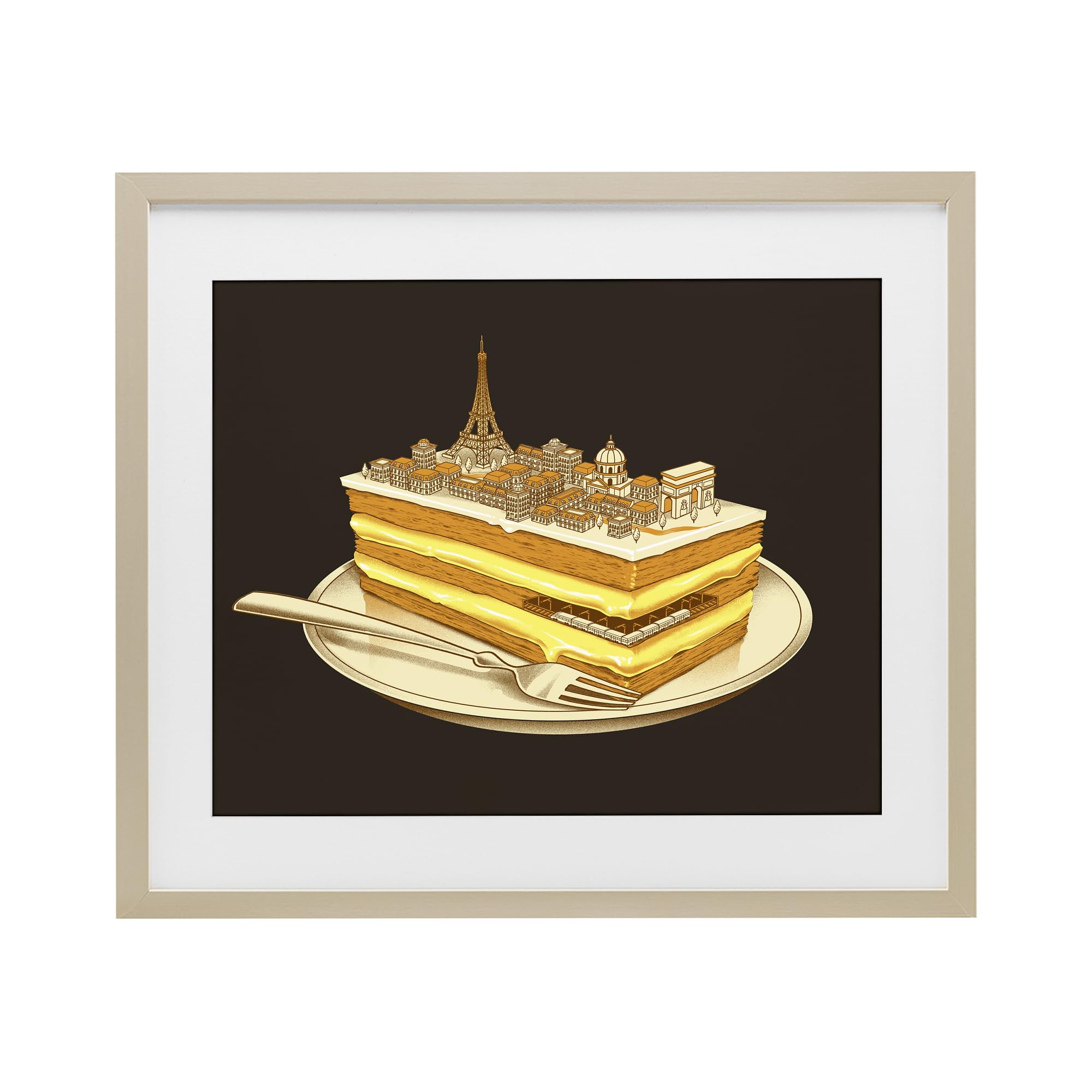 'Hungry For Travels Paris'| Framed Print Under Glass