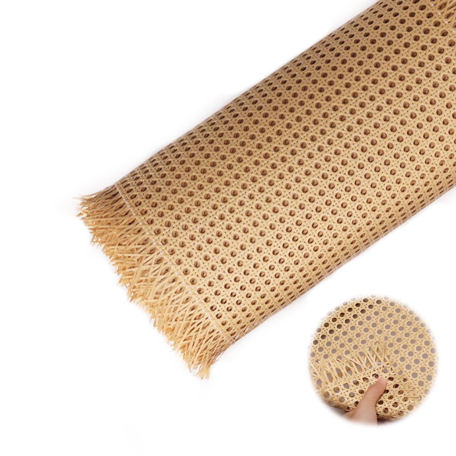 Rollo de Tela de Ratán Para Muebles Ratan Rollo Mimbre Rollo de Correas de Ratán de Plástico Ratan Sintetico por Metros Proyectos de Bricolaje Trenzado de Ratán Natural Para Sillas de Muebles(Natural,