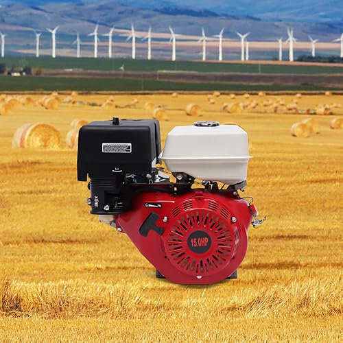 Vista 4 de Motor de gas horizontal de 420CC de 4 tiempos 15HP de potencia de gasolina OHV Motor de retroceso para Go Kart (rojo y negro)
