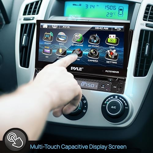 Miniatura 4 de Pyle - Receptor de unidad principal DIN individual  Estéreo de coche con pantalla táctil multicolor de 7 pulgadas  Sistema de audio y vídeo con