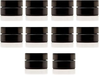 Infinity Jars Screw Top Jar 30 Ml (1 fl OZ) Black Ultraviolet Refillable Cosmetic Style Travel Bottle Glass Jar Empty Cosmetic Lotion Containers for DIY Beauty products Creams Ointment Sample Pack 10