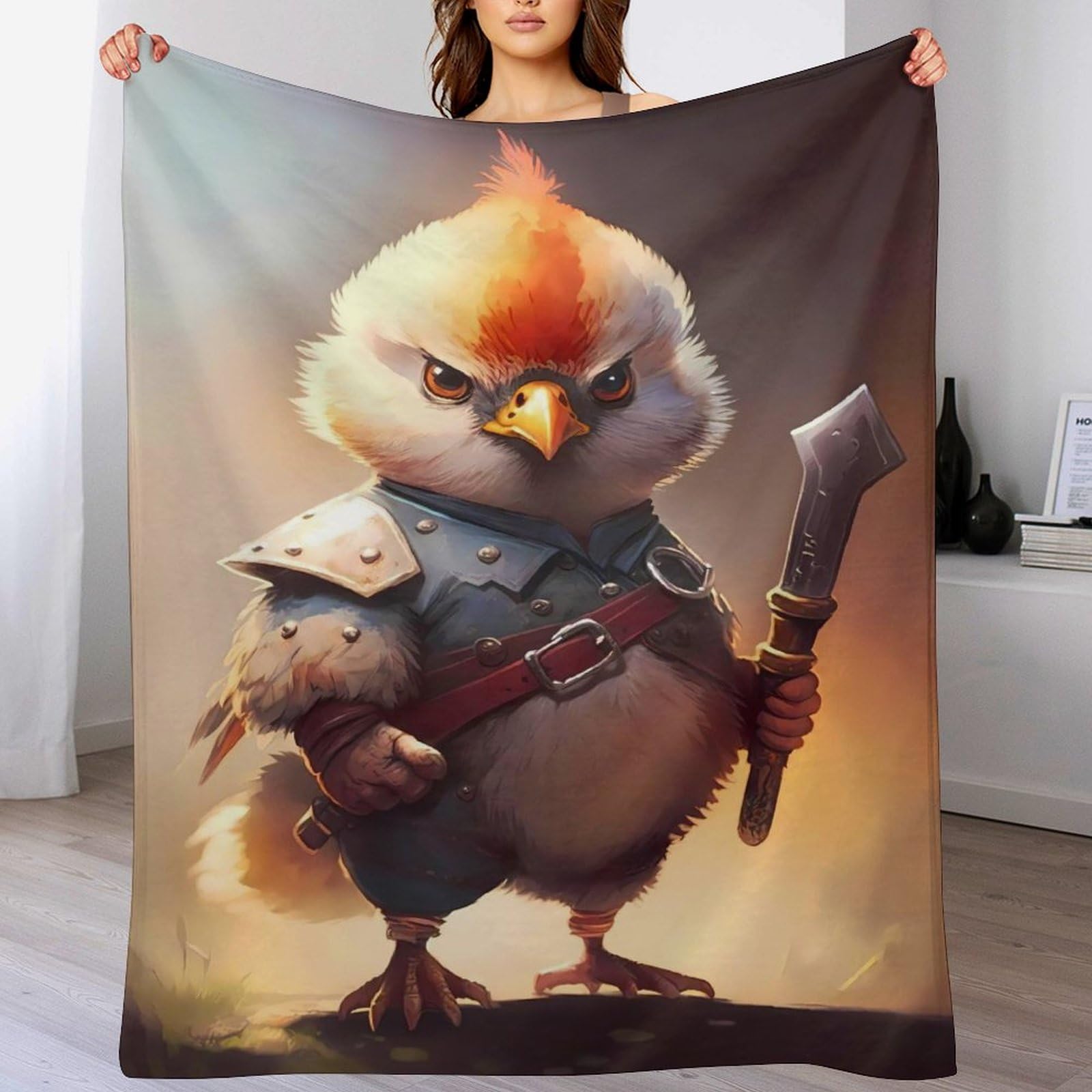 Couverture poulet plaid polaire pour canapé et voyage