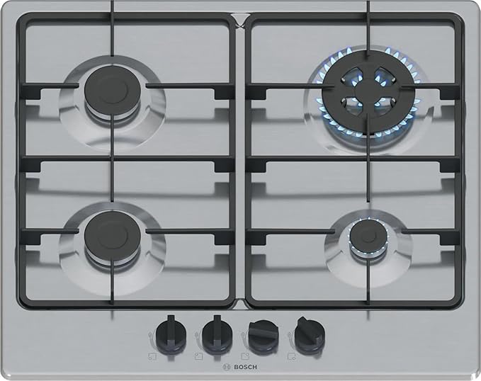 Bosch PGH6B5K60 Series 4, Gas Hob, 4 Burners, WOK Burner,