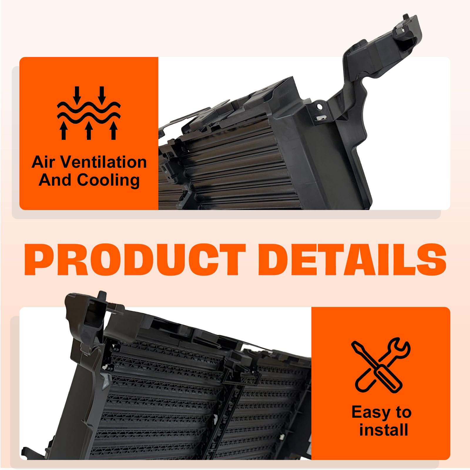 Amazon.com: CarPartsDepot Front Upper Active Grille Shutter