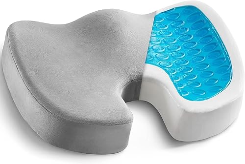 Cojín de asiento de gel para sentarse durante mucho tiempo, almohada de espuma viscoelástica para aliviar el dolor de ciática, gel ortopédico y