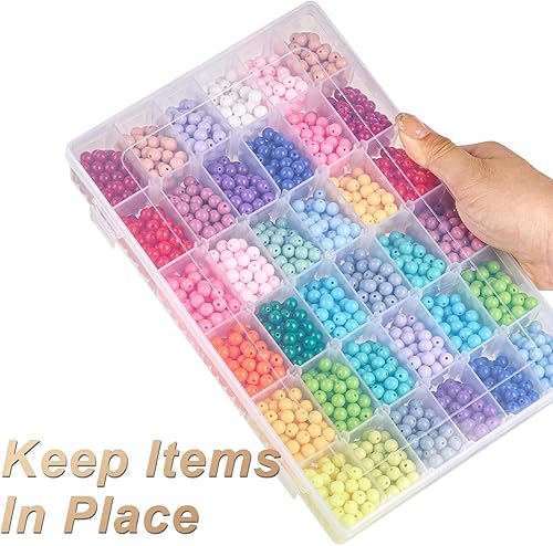 Miniatura 4 de 36 Grids Large Plastic Organizer Box with Adjustable Dividers, Clear Compartment Storage Container Tackle Box with Label Stickers for Beads, Crafts,