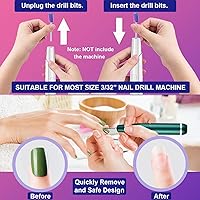 Vista 8 de Juego de 30 brocas de uñas con bonito soporte para brocas de uñas, brocas de uñas para uñas acrílicas, broca de cerámica profesional, broca