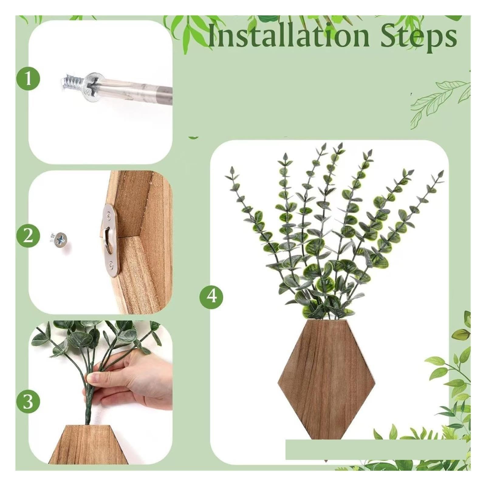 Holzwand-Blumentopf-Dekoration, Kamin-Trockenblumen-Dekoration Für Haushalt