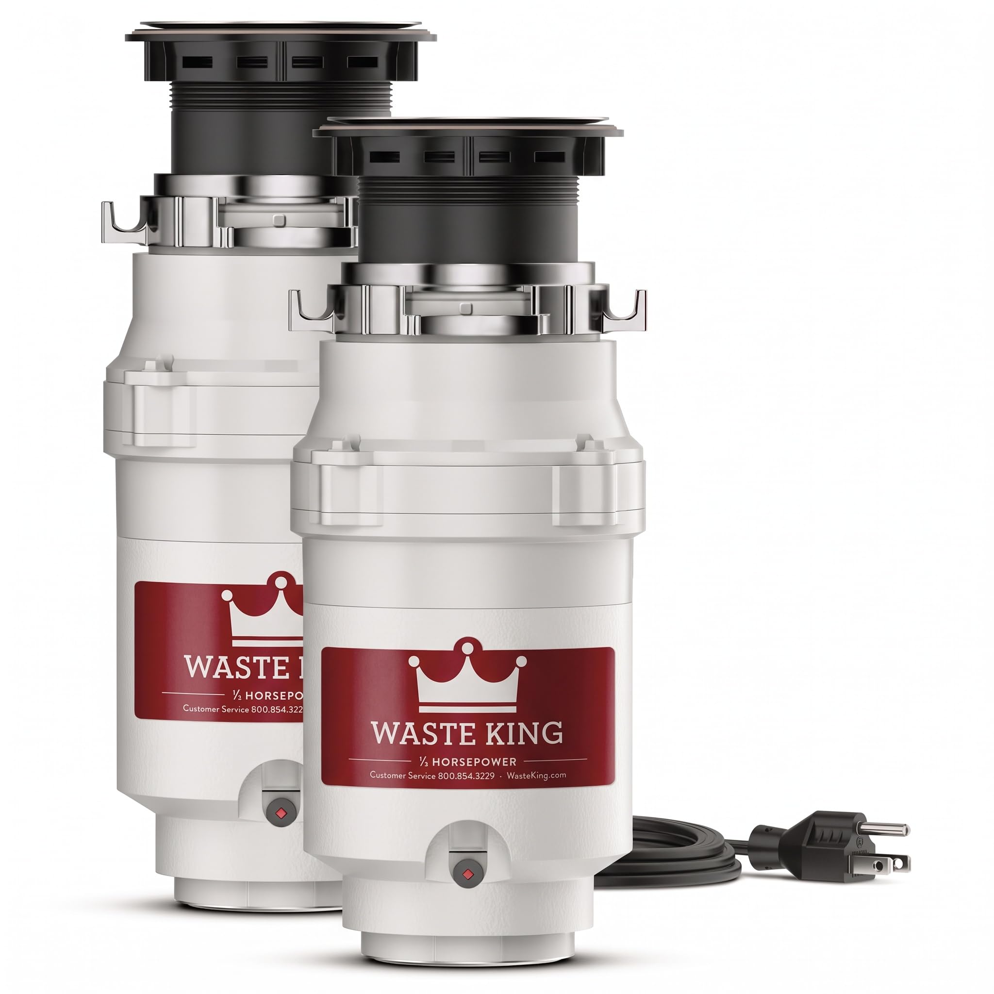 Waste King Garbage Disposal for Kitchen Sink with Power Cord, Compact Food Waste Disposer, L-111 (Pack of 2)