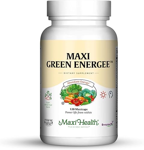 Maxi Health Green Energee Super Whole Food Blend Cápsulas Kosher, 240 unidades