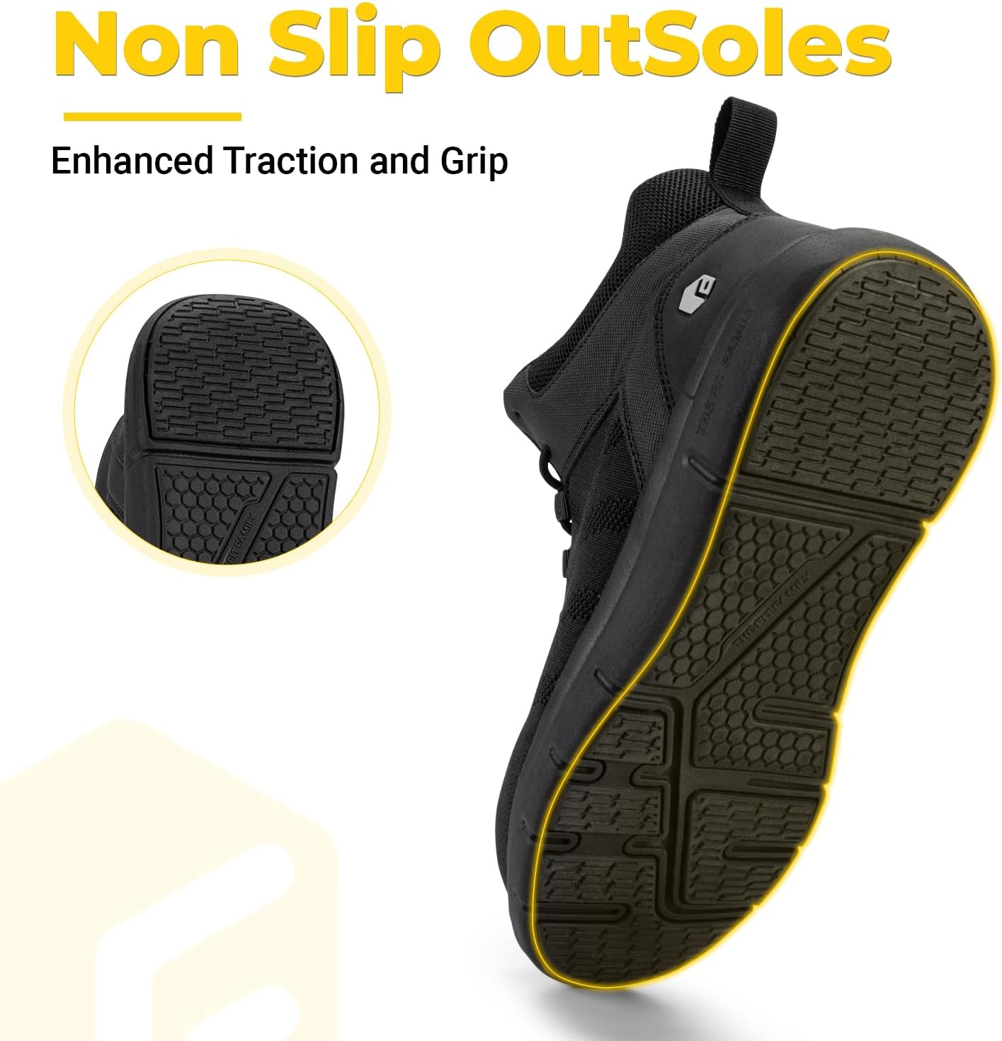 FitVille Extra Wide Work Boots for Men Composite Steel Toe Safety Boots High Top Work Shoes for Men - Image 7