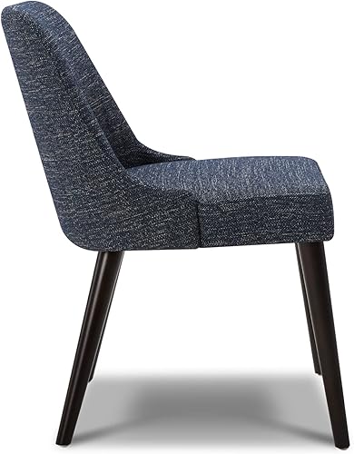 Miniatura 32 de CHITA Mid-Century - Silla de comedor moderna, sillas de tela tapizadas, juego de 2, piel sintética en negro (gris oscuro) Negro en piel