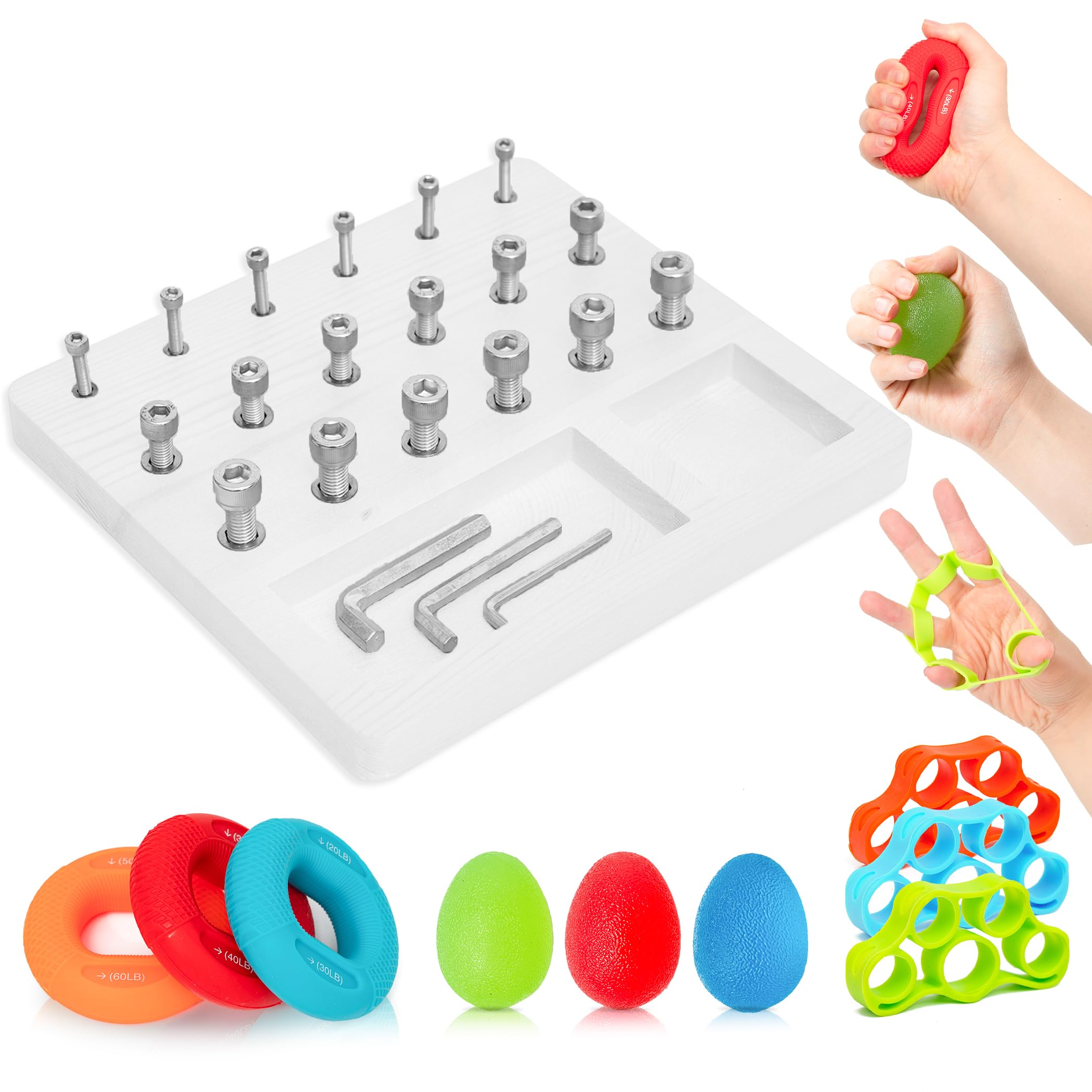 DICYWUDI Stecktafel aus Holz für Fingerfertigkeit, Fingerkrafttrainer für Griffkrafttraining für Finger, Handgelenke und Hände für Zuhause, Büro