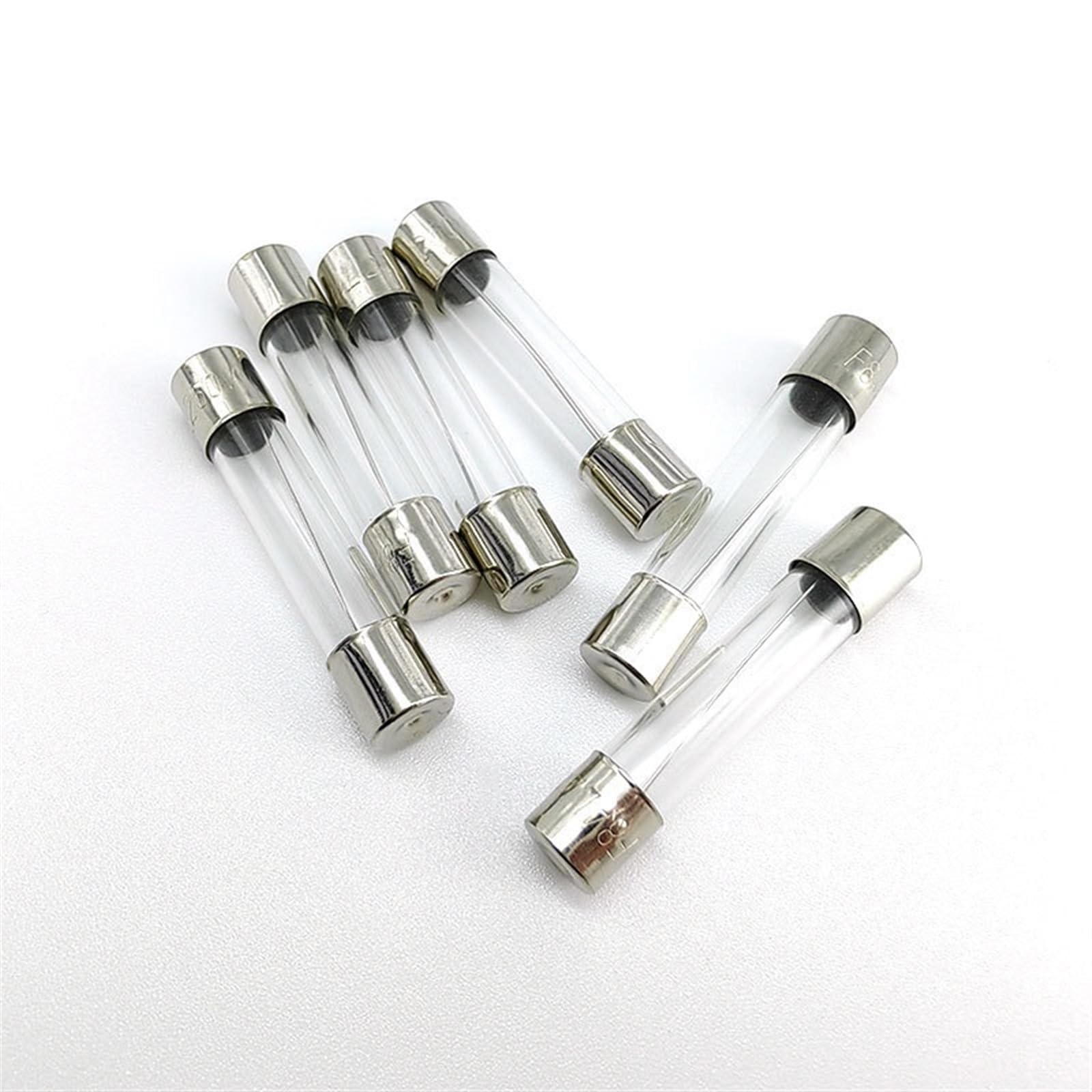 10 PZ 5x20/6x30mm Fusibile In Vetro Veloce 5A 10A 15A 20A 30A Fusibili 250V Elettrico Assortiti Fusibile In Vetro ad azione rapida Tubo di Assicurazione(5x20mm 25A(10PCS))