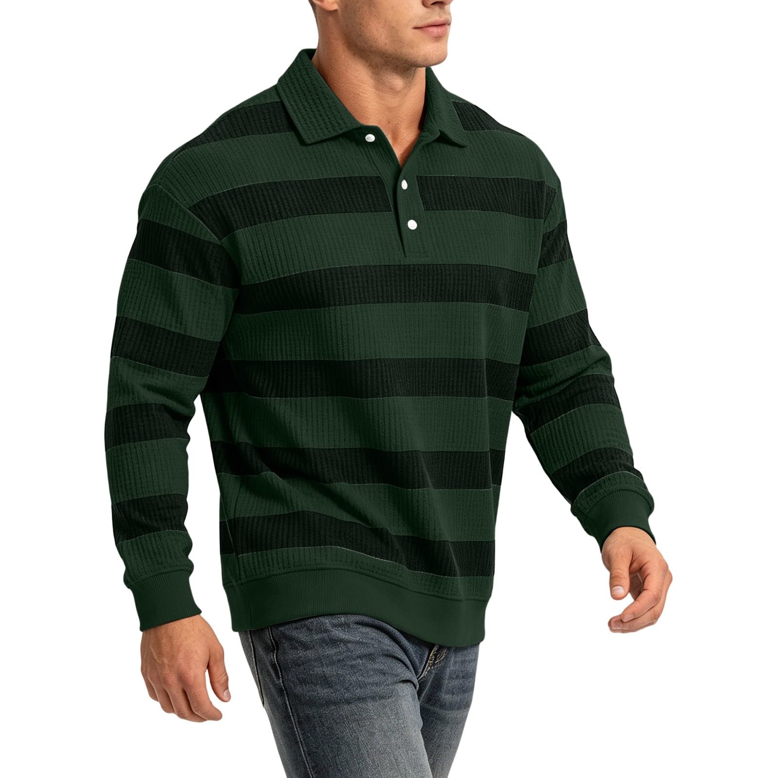 Poloshirt Homme Manche Longue Habit Décontracté Polo Manche Longue Homme Confortable Haut Mode Tee Shirt Basique Vêtements Travail Vetement Outdoor Habit Plage Haut Doux Vêtements Extérieure Vetement