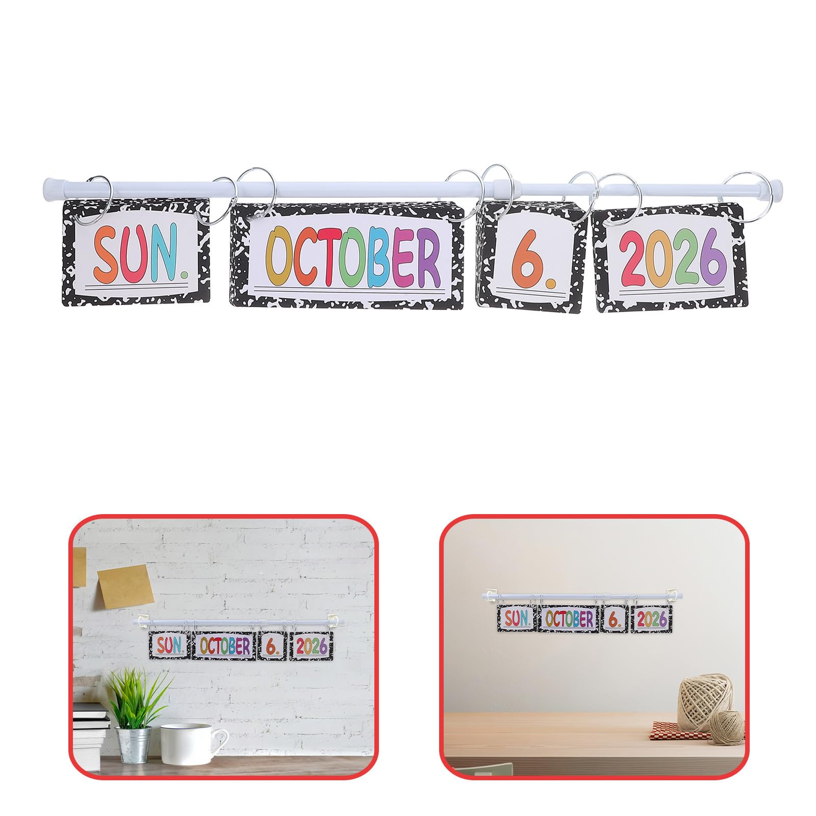 4 Stück Vorschulkalender für Klassenzimmer 2025–2029 mit Kalenderkarten