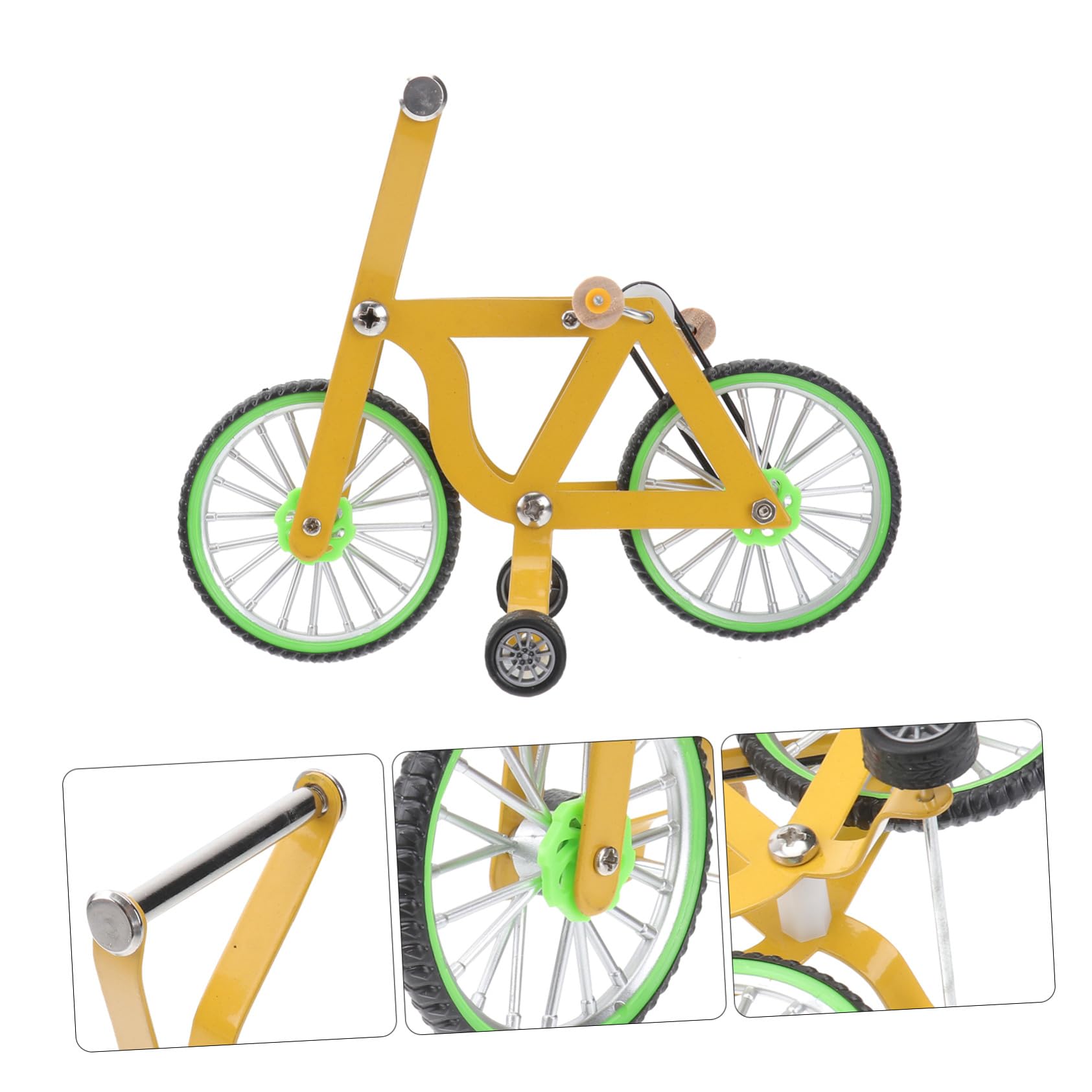 Papageien Trainingsfahrrad als Gelbes Vogelspielzeug für Übungen | Metall und Kunststoff, für Vogel und Papageienbedarf, Kreative Form, Unterstützt Aufmerksamkeit