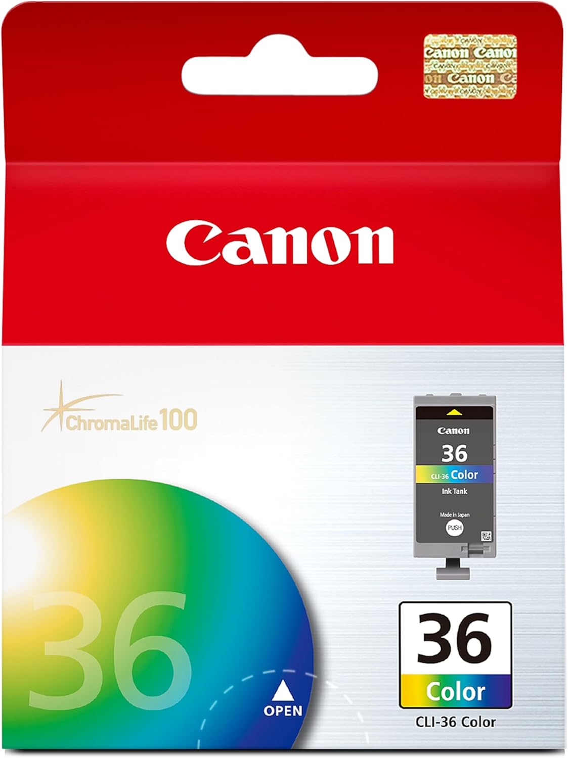 Canon CLI-36 Genuine Color Ink Tank, Compatible with mini320, mini260, iP100, iP110, TR150 and TR160 Printers