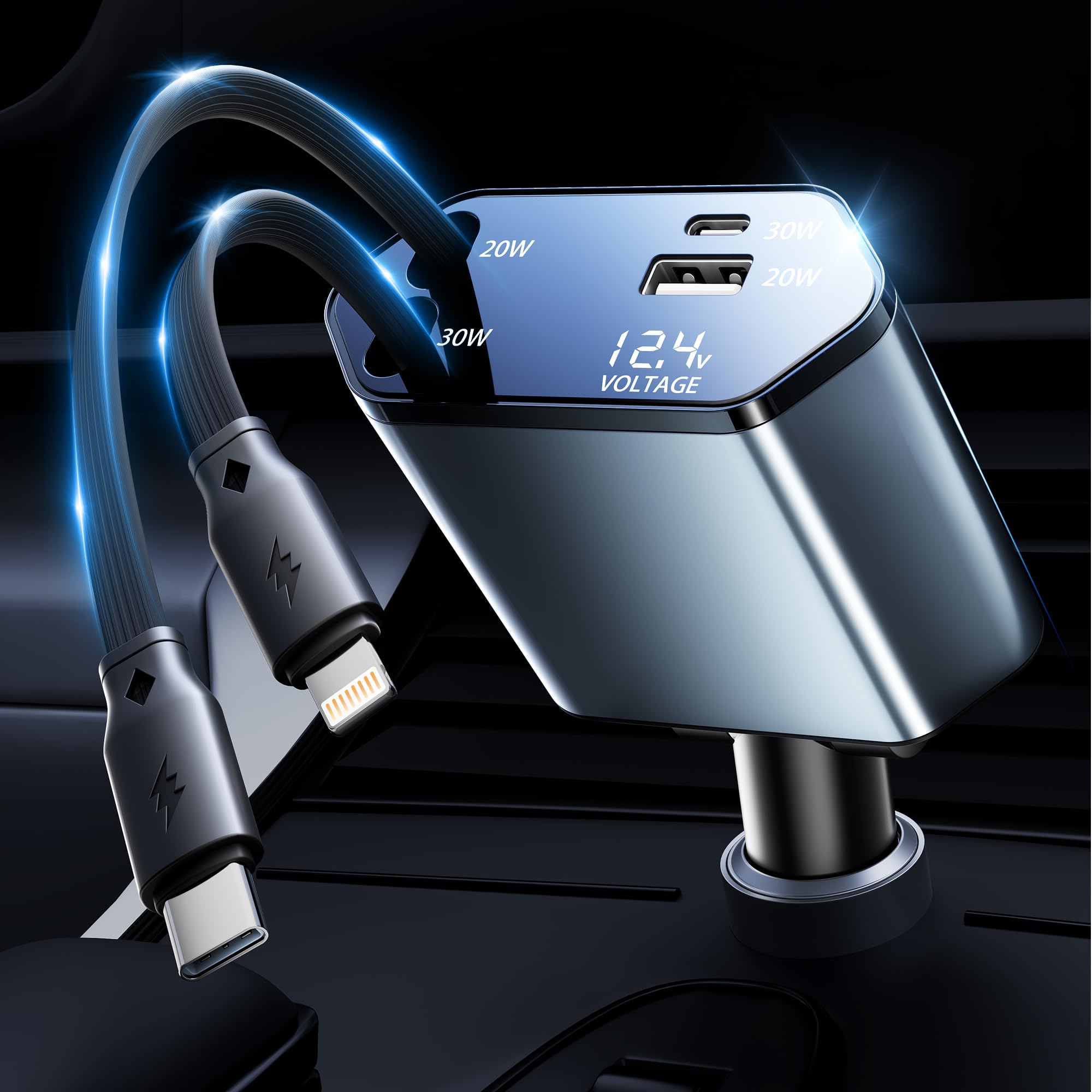 GUSGU Retractable Car Charger