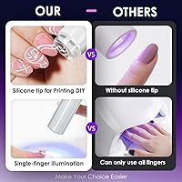 Vista 3 de Mini luz UV para uñas, pequeña luz UV portátil de mano para uñas de gel, lámpara de curación flash recargable inalámbrica, lámpara de gel tipo