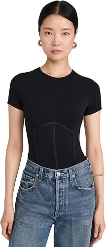 Women's Cotton T Shirt Thong Bodysuit