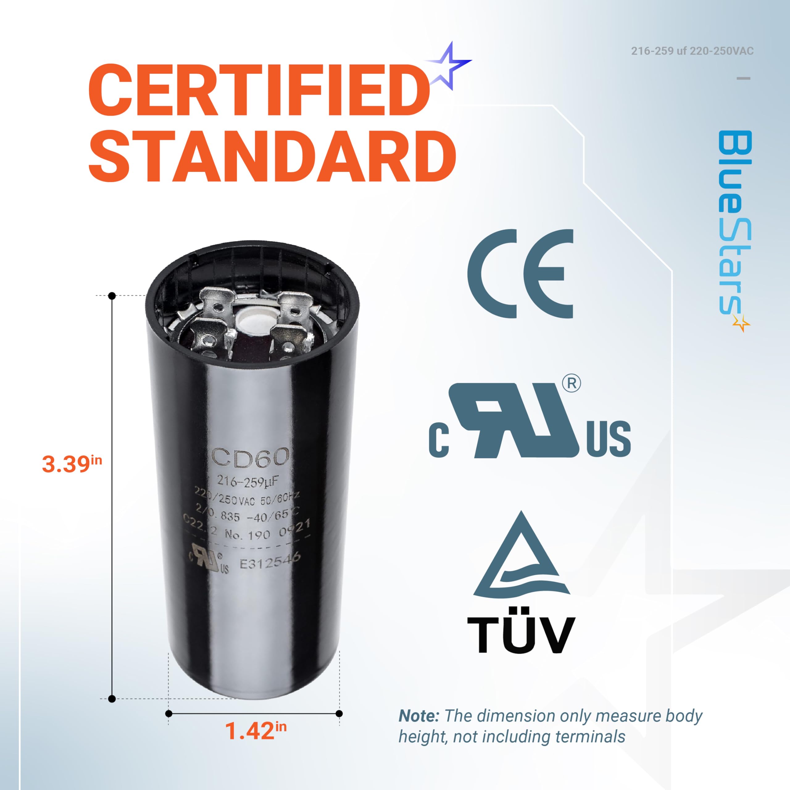 Original Version] BlueStars 216-259 uF MFD 220-250 VAC 50/60 Hz