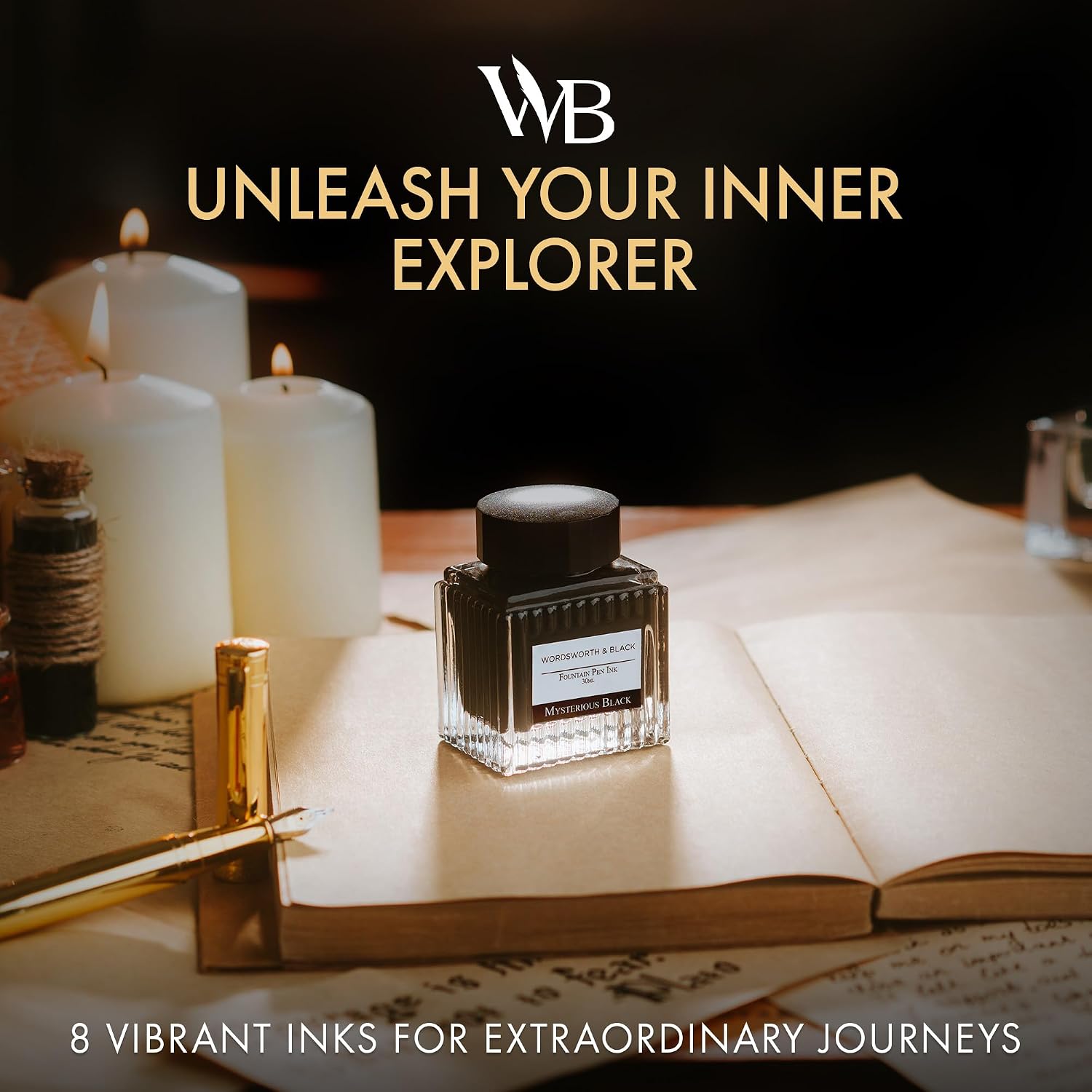 Wordsworth & Black Fountain Pen Ink Bottle, 30ml, Black, Smooth image 2