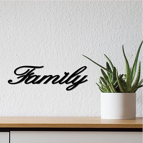 Miniatura 6 de CREATCABIN Letrero familiar de madera para decoración de pared, letras recortadas con corte láser, accesorios decorativos modernos para sala de
